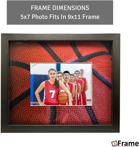 iFrame Commemorative Sports Athletics Frames I Baseball I Fits 5x7 Photograph, Real Wood Black Finish, Desktop, Table or Wall Mount I Shatterproof Plexiglass I Designed & Made in the USA (Baseball) in Saudi Arabia