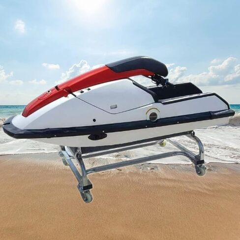 قارب lukar Watercraft PWC Dolly، 49 بوصة × 34 بوصة × 21.5 بوصة، عربة مقطورة مائية، مع 4 عجلات (2 مع فرامل)، مغطاة بالسجاد لمنع الخدش، سعة قصوى 1000 رطل in Kuwait