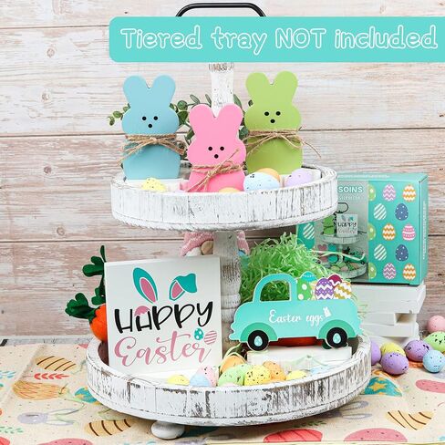 زينة عيد الفصح - 5 قطع خشبية على شكل أرنب زينة عيد الفصح للمنزل والمزرعة وديكور عيد الفصح للطاولة وديكور صينية عيد الفصح in Kuwait