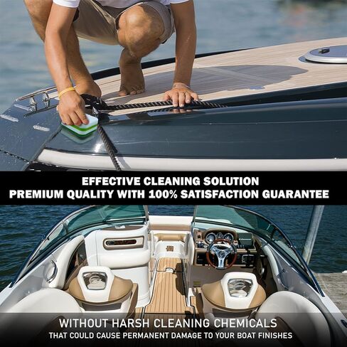 WavesRx Marine Grime & Scuff Remover Pads (Boat Erasers) | Cleaning & Polishing Sponges for Boats and Jet Skis | Remove Dirt, Deck Marks, Scratches & Black Streaks | Improved Strength & Higher Density in Saudi Arabia