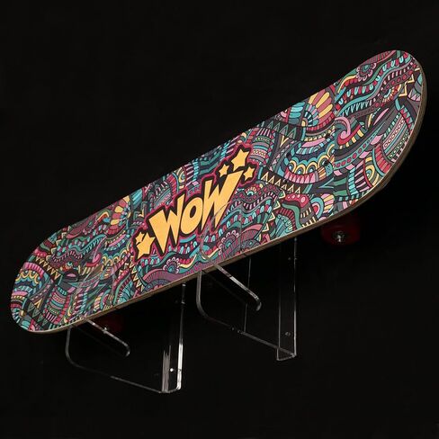 حامل لوح التزلج من QiXin على الحائط، رف عرض لوح التزلج على الحائط، رف تخزين لوح التزلج لعرض سطح لوح التزلج وتأثير التخزين العائم in Kuwait