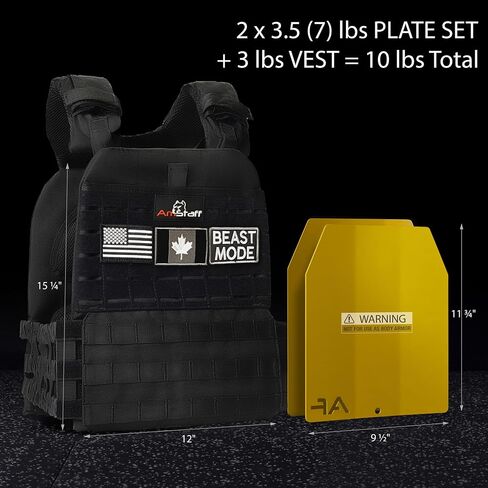 Amstaff Tactical Weighted Vest - Adjustable Weight Vests - Versatile Wearable Vest for Fitness Workouts, Strength and Endurance Training, Running in Kuwait