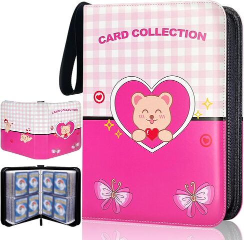 Dmoicols Card Binder 4-Pocket, 520 Pockets Card Holder with 65 Removable Sleeves, Trading Cards Collector Zipper Album Holder, Green in Saudi Arabia
