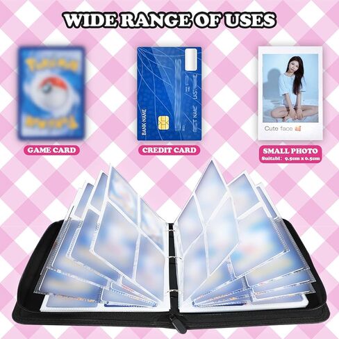 Dmoicols Card Binder 4-Pocket, 520 Pockets Card Holder with 65 Removable Sleeves, Trading Cards Collector Zipper Album Holder, Green in Saudi Arabia