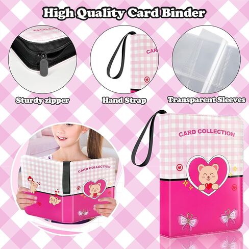 Dmoicols Card Binder 4-Pocket, 520 Pockets Card Holder with 65 Removable Sleeves, Trading Cards Collector Zipper Album Holder, Green in Saudi Arabia