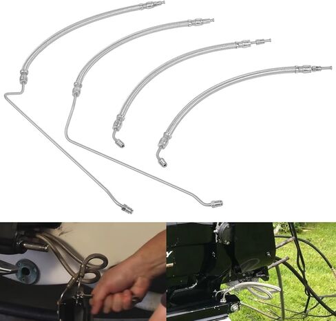For Mercruiser Alpha One Gen Two Bravo Trim Ram hydraulic Cylinder Hose Kit 32-864960 32-864959 Braided Stainless Steel Hoses 16-3/16" for 9B-106 and 9B-116 Trim Cylinders in Saudi Arabia