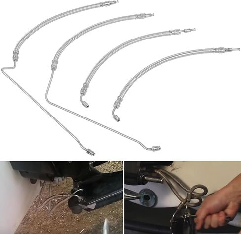 For Mercruiser Alpha One Gen Two Bravo Trim Ram hydraulic Cylinder Hose Kit 32-864960 32-864959 Braided Stainless Steel Hoses 16-3/16" for 9B-106 and 9B-116 Trim Cylinders in Saudi Arabia