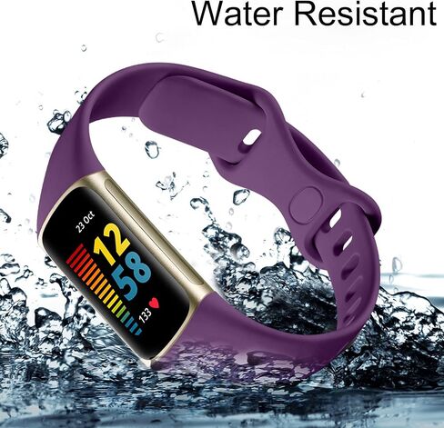 GEAK 4 Pack Slim Band Compatible with Fitbit Charge 5/Charge 6 Bands for Women Men, Soft Silicone Sport Replacement Wristbands for Fitbit Charge 5/Charge 6 Fitness Tracker, Black/White/Gray/Pink in Saudi Arabia