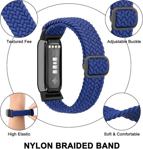 Amzpas Elastic Bands Compatible with Fitbit Luxe band for Women Men, Adjustable Stretchy Nylon Loop Band Sport Replacement Strap Wristband in Saudi Arabia