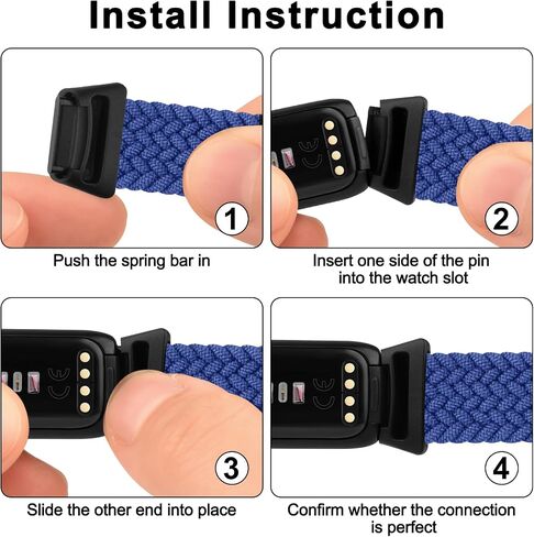 Amzpas Elastic Bands Compatible with Fitbit Luxe band for Women Men, Adjustable Stretchy Nylon Loop Band Sport Replacement Strap Wristband in Saudi Arabia