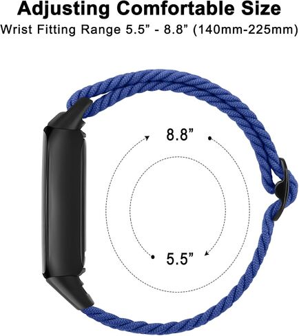 Amzpas Elastic Bands Compatible with Fitbit Luxe band for Women Men, Adjustable Stretchy Nylon Loop Band Sport Replacement Strap Wristband in Saudi Arabia