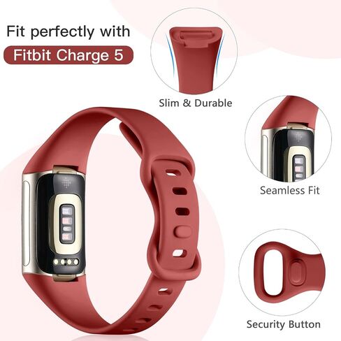 GEAK 4 Pack Slim Band Compatible with Fitbit Charge 5/Charge 6 Bands for Women Men, Soft Silicone Sport Replacement Wristbands for Fitbit Charge 5/Charge 6 Fitness Tracker, Black/White/Gray/Pink in Saudi Arabia