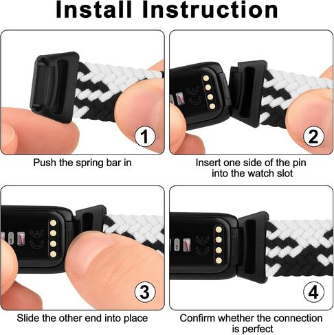 Amzpas Elastic Bands Compatible with Fitbit Luxe band for Women Men, Adjustable Stretchy Nylon Loop Band Sport Replacement Strap Wristband in Saudi Arabia