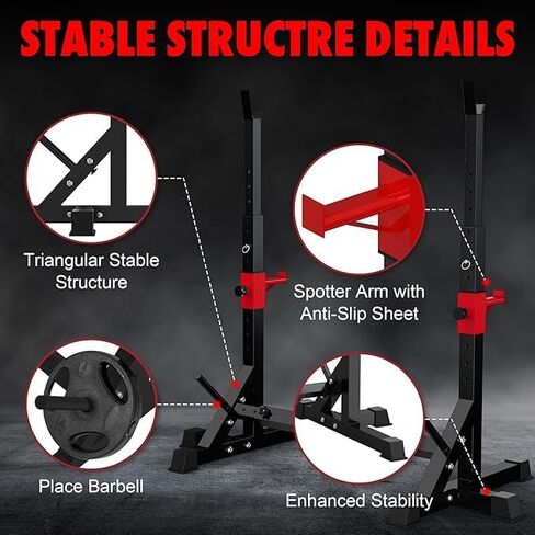 رف القرفصاء، رف الأثقال، رف ضغط المقعد لصالة الألعاب الرياضية المنزلية، تدريب القوة متعدد الوظائف، رف وزن قابل للتعديل 550 رطل in Kuwait
