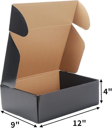EXYGLO Shipping Cardboard Boxes for Small Business, Packing and Mailing, 6x4x3 - Pack of 25, Black in Saudi Arabia