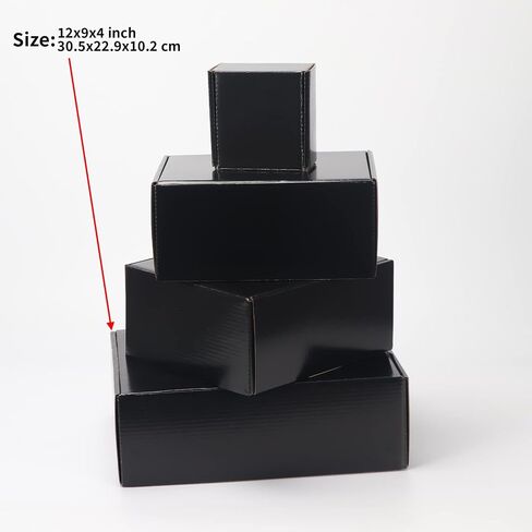 EXYGLO Shipping Cardboard Boxes for Small Business, Packing and Mailing, 6x4x3 - Pack of 25, Black in Saudi Arabia