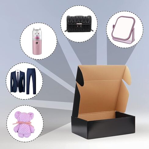 EXYGLO Shipping Cardboard Boxes for Small Business, Packing and Mailing, 6x4x3 - Pack of 25, Black in Saudi Arabia