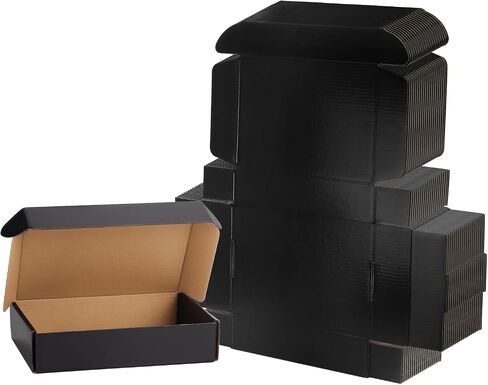 EXYGLO Shipping Cardboard Boxes for Small Business, Packing and Mailing, 6x4x3 - Pack of 25, Black in Saudi Arabia
