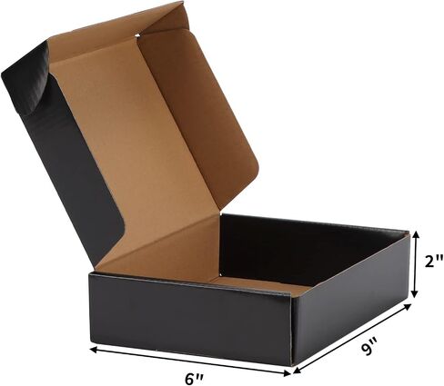 EXYGLO Shipping Cardboard Boxes for Small Business, Packing and Mailing, 6x4x3 - Pack of 25, Black in Saudi Arabia