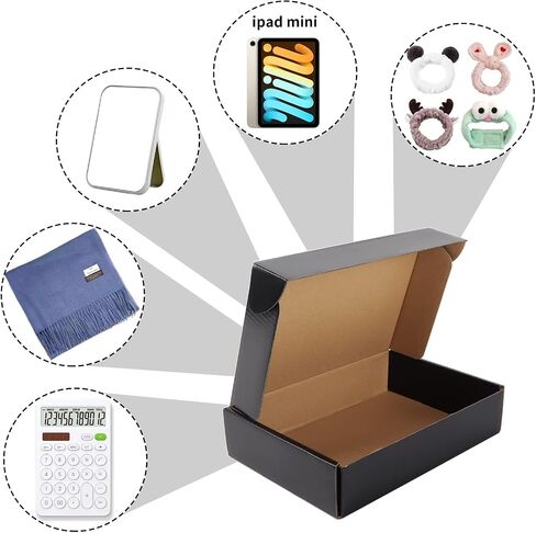 EXYGLO Shipping Cardboard Boxes for Small Business, Packing and Mailing, 6x4x3 - Pack of 25, Black in Saudi Arabia