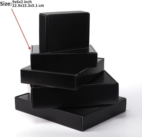 EXYGLO Shipping Cardboard Boxes for Small Business, Packing and Mailing, 6x4x3 - Pack of 25, Black in Saudi Arabia