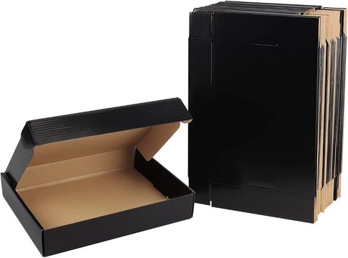 EXYGLO Shipping Cardboard Boxes for Small Business, Packing and Mailing, 6x4x3 - Pack of 25, Black in Saudi Arabia
