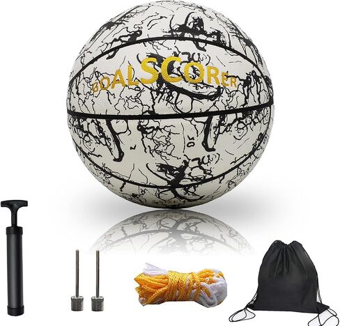Basketball Glow in The Dark, Luminous Glowing Leather Basketball, Green Light up Basketball Gift for Kids, Men, Women Indoor-Outdoor Night Basketball (Size 7, White), White,Green in Saudi Arabia