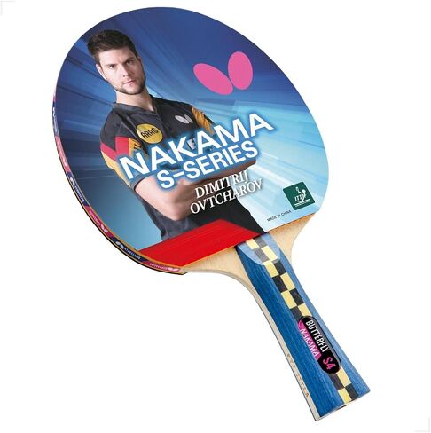 Butterfly Nakama S4 Table Tennis Racket - Carbon Fiber Power With Surprising Control - Nakama Series - Includes 2 40+ Balls - Recommended For Advanced Level Ping Pong Play in Saudi Arabia
