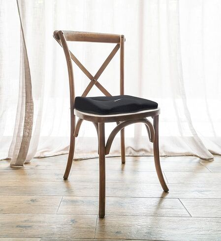 Pharmedoc Seat Cushion - Memory Foam Cushion for Office Chair, Car Seat, Airplane, Bleacher - Sciatica & Hip & Coccyx Pain Relief - Desk Chair Cushion - Large Coccyx Cushion - Black in Kuwait