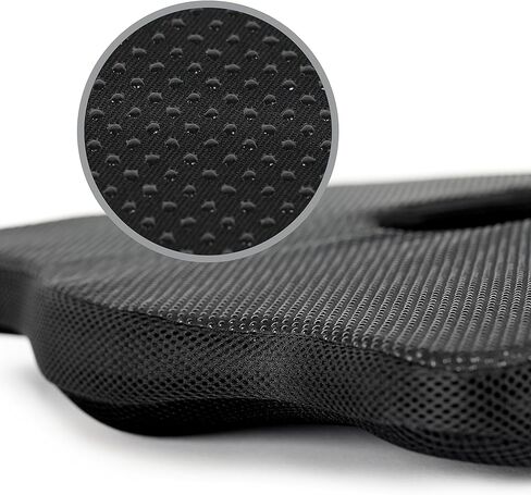 Pharmedoc Seat Cushion - Memory Foam Cushion for Office Chair, Car Seat, Airplane, Bleacher - Sciatica & Hip & Coccyx Pain Relief - Desk Chair Cushion - Large Coccyx Cushion - Black in Kuwait