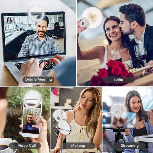 ضوء حلقة سيلفي، مصباح سيلفي محمول قابل لإعادة الشحن مع 36 مصباح LED لهاتف iPhone/Android وكاميرا تصوير فيديو | 3 أوضاع إضاءة قابلة للتعديل | الجمال والمؤثر صورة شخصية حلقة الضوء in Kuwait