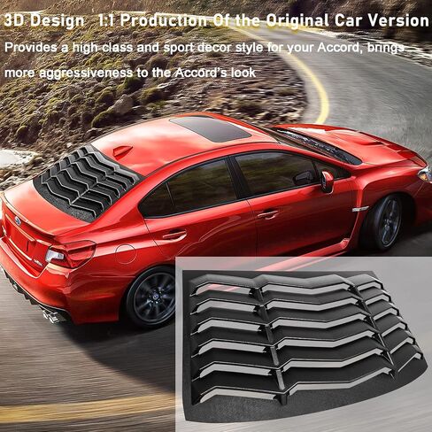Rear Window Louver for 2015-2021 Subaru WRX, WRX STI,2012-2016 Subaru Impreza in GT Lambo Style ABS Sun Shade Windshield Cover - Matte Black in Saudi Arabia