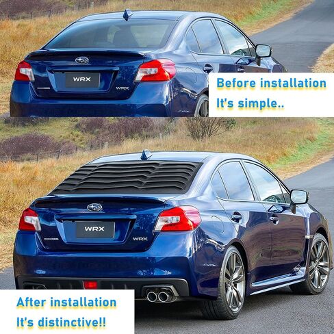 Rear Window Louver for 2015-2021 Subaru WRX, WRX STI,2012-2016 Subaru Impreza in GT Lambo Style ABS Sun Shade Windshield Cover - Matte Black in Saudi Arabia