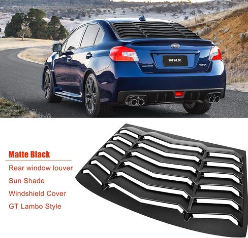 Rear Window Louver for 2015-2021 Subaru WRX, WRX STI,2012-2016 Subaru Impreza in GT Lambo Style ABS Sun Shade Windshield Cover - Matte Black in Saudi Arabia