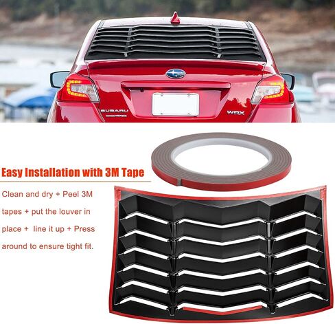 Rear Window Louver for 2015-2021 Subaru WRX, WRX STI,2012-2016 Subaru Impreza in GT Lambo Style ABS Sun Shade Windshield Cover - Matte Black in Saudi Arabia