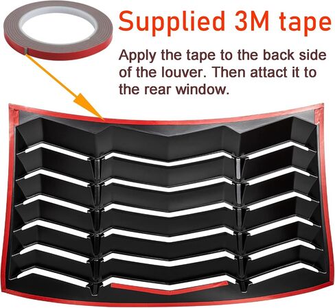 Rear Window Louver for 2015-2021 Subaru WRX, WRX STI,2012-2016 Subaru Impreza in GT Lambo Style ABS Sun Shade Windshield Cover - Matte Black in Saudi Arabia
