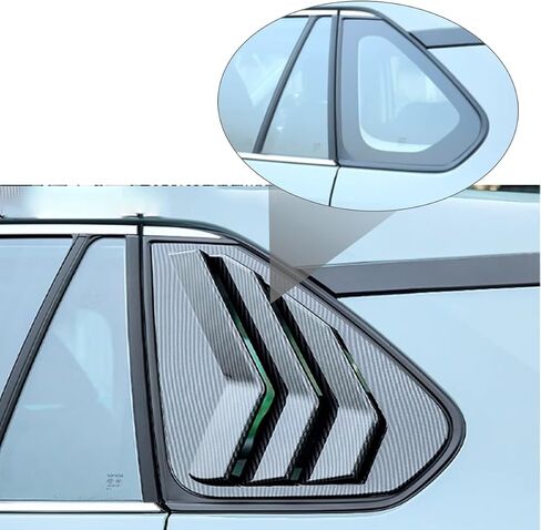 لـ RAV4 2019 2020 2021 2022 2023 إكسسوارات خارجية رياضية نافذة جانبية للسيارة فتحات تهوية مغرفة غطاء ظلال ستائر ستائر قطعتين (أسود لامع) in Kuwait