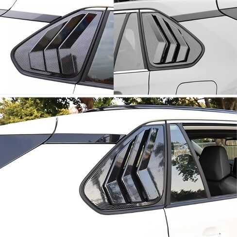 لـ RAV4 2019 2020 2021 2022 2023 إكسسوارات خارجية رياضية نافذة جانبية للسيارة فتحات تهوية مغرفة غطاء ظلال ستائر ستائر قطعتين (أسود لامع) in Kuwait