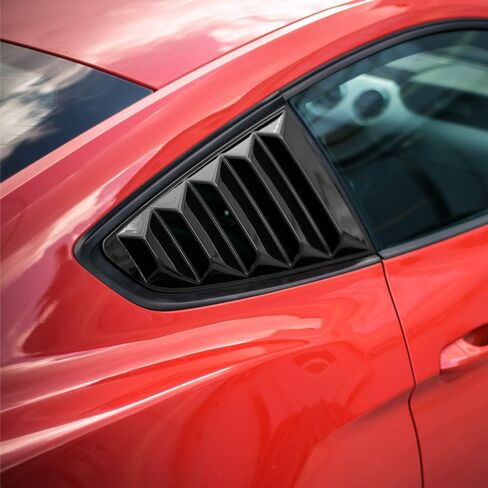 فتحات نافذة JeCar ربع لغطاء موستانج للزجاج الأمامي للشمس، فتحة تهوية GT Lambo Style متوافقة مع Ford Mustang 2015 2016 2017 2018 2019 2020 2021 2022 (أسود) in Kuwait