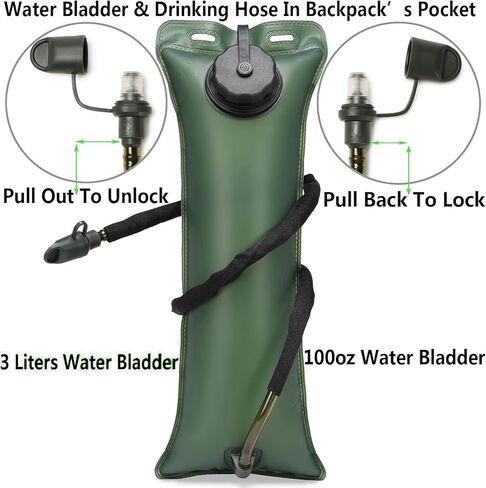 حقيبة ظهر تكتيكية للترطيب من ATBP سعة 3 لتر، حقيبة ظهر خفيفة الوزن لتخزين المياه، حقيبة نهارية للجري والمشي لمسافات طويلة وركوب الدراجات in Kuwait