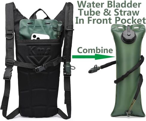 حقيبة ظهر تكتيكية للترطيب من ATBP سعة 3 لتر، حقيبة ظهر خفيفة الوزن لتخزين المياه، حقيبة نهارية للجري والمشي لمسافات طويلة وركوب الدراجات in Kuwait