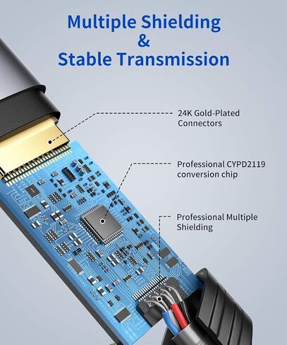 محول JSAUX USB C إلى DisplayPort 4K@60 هرتز، محول كابل من النوع C إلى منفذ العرض متوافق مع iPhone 15 Pro Max، MacBook Pro 2019 2018، Surface Book، Dell XPS، Samsung Galaxy S24 S23 Note 20-رمادي in Kuwait