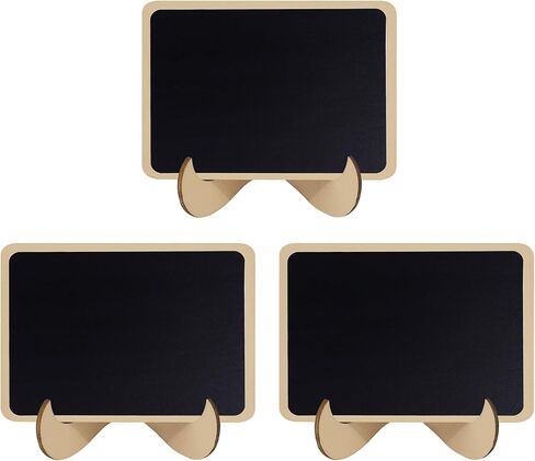 LNAUJS 3 قطع لافتات طباشير خشبية صغيرة، لافتات رسائل، لافتات طعام وعلامات زفاف، لوحة صغيرة مستطيلة الشكل مع حامل خشبي in Kuwait