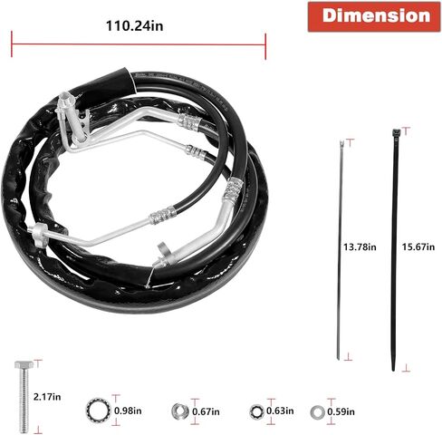 C68100 Rear AC Line Set Air Conditioning Hoses Fit for 2012 2013 2014 2015 2016 2017 2018 2019 Dodge Caravan/Grand Caravan/Chrysler -Country & Town Minivans (23PCS) in Saudi Arabia