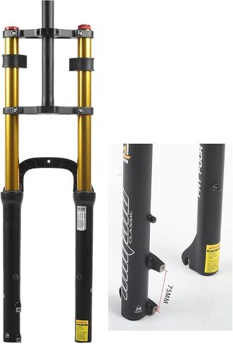 Syvrac Bike Suspension Fork 26" for Mountain Bike DH Air Double Shoulder Downhill Rappelling Shock Absorber Straight Tube Ultralight Bicycle Shock Absorber Rebound Adjust in Saudi Arabia