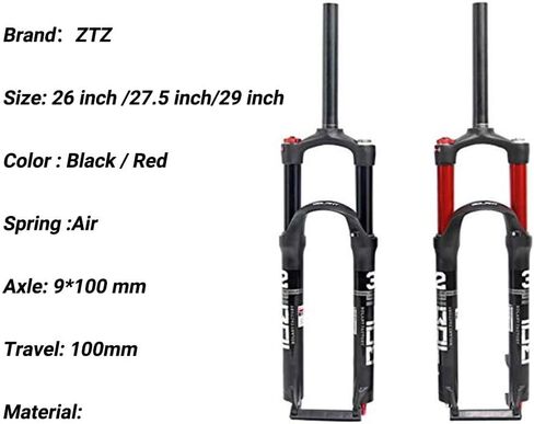 ZTZ جبل الجبهة شوكة 26 "27.5" 29 "أنبوب مزدوج دراجة شوكة امتصاص الصدمات الجبهة شوكة الهواء شوكة in Kuwait