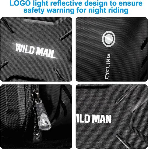 حقيبة مقود الدراجة WILD MAN - حقيبة تخزين أمامية لسلة الدراجة وحقيبة يد كتف بشاشة تعمل باللمس مع حزام كتف قابل للفصل (أسود) in Kuwait
