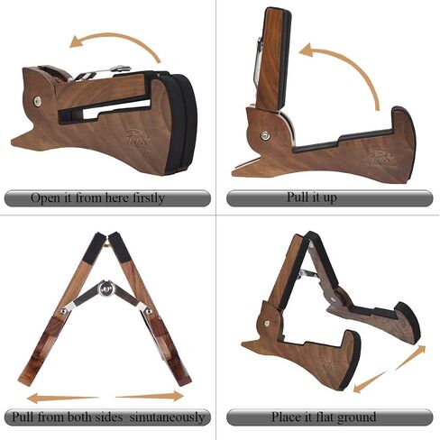 Guitar Stand, Black Walnut Wood Acoustic Guitar Stand, Electric Guitar Stand, Bass Banjo Guitar Stand, Portable Universal Guitar Stand, Guitar Accessories(Black Walnut Wood) in Saudi Arabia