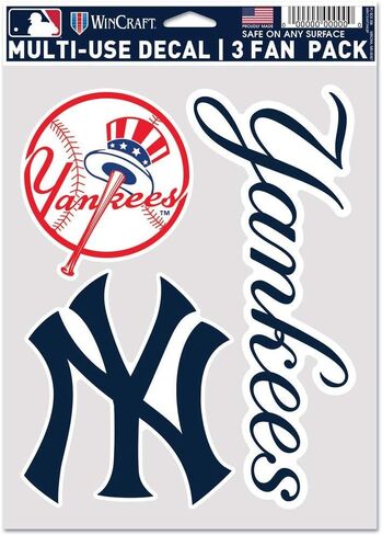 MLB New York Yankees Decal Multi Use Fan 3 Pack, Team Colors, One Size in Saudi Arabia