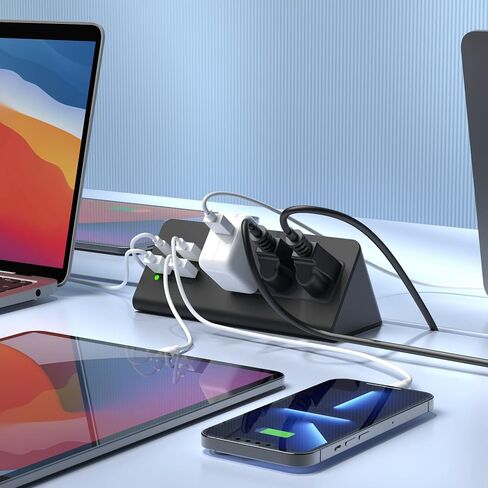 منضدة حافة جبل قطاع الطاقة مع منافذ USB-C سطح الطاولة حامي عرام مكتب المشبك مآخذ الطاقة مع 3 منافذ تيار متردد و4 منافذ USB شحن سريع للمنزل والمكتب والفندق والمهاجع (أسود (2-حزمة)) in Kuwait